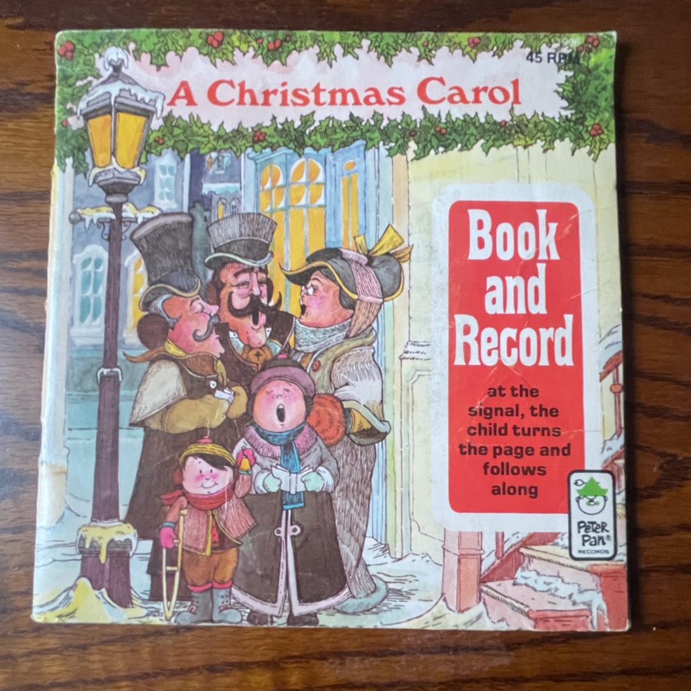 A Christmas Carol Book and Record from Peter Pan Records 1977 45 RPM